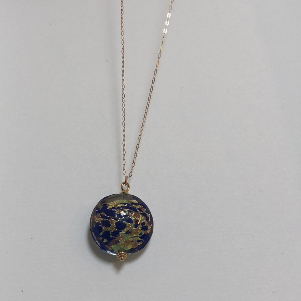 💙💚💛Murano glass charm in 14kt gold
